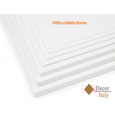 3 Fogli Lastra PVC 700x1000x3mm Bianco